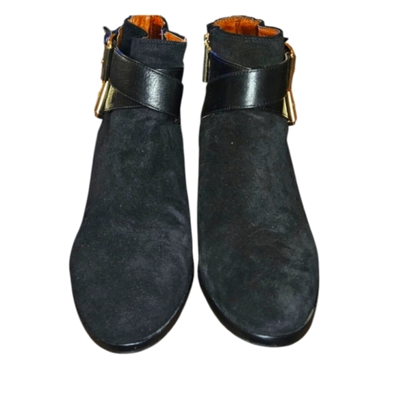 LOUISE ET CIE Lo Vosse Black leather and suede ankle boots. Size 7 - Picture 2 of 11